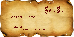 Zsirai Zita névjegykártya